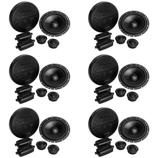 Hifonics ZS65C Zeus 6.5" 2 Way Car Audio 400W Component Speaker Systems (6 Pack)