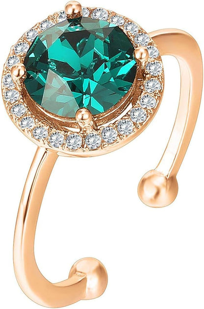 14K Gold Plated Crystal Birthstone Rings | Rings for Women