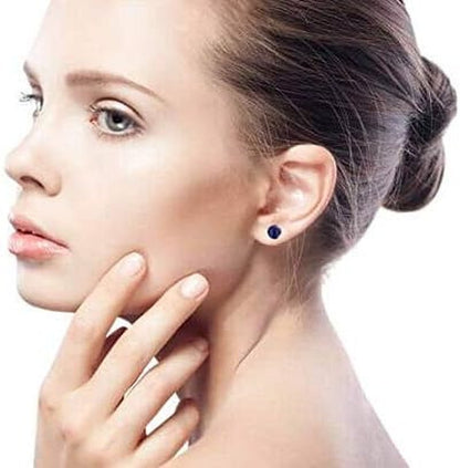 8MM Natural Gemstone round Bead Ball Stud Earrings .925 Sterling Silver for Women Teens -Variety of Birthstones