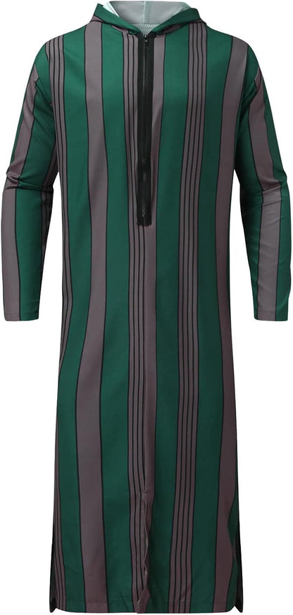 Men'S Muslim Kaftan Thobe Middle East Islamic Saudi Arabic Robes Long Sleeve Lightweight Clothing Ramadan Dress