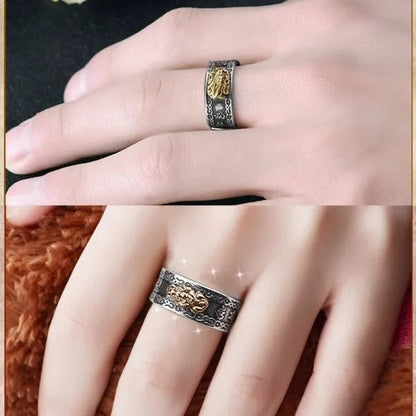 1Pc Jewelry Feng Shui Pixiu Mani Mantra Protection Wealth Ring