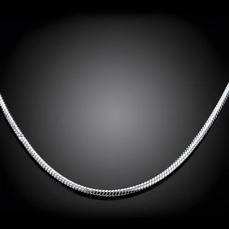 Men & Women'S 925 Sterling Silver Snake Chain Necklace 1Mm 16-30Inch - WORLD TIME VISITS