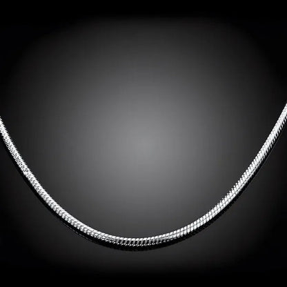 Men & Women'S 925 Sterling Silver Snake Chain Necklace 1Mm 16-30Inch - WORLD TIME VISITS