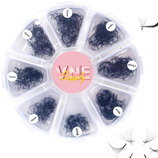 VNE Eyelashes 1000 Fans Tray Volume Lash Extensions Mixed Length | Premade Fans Eyelash Extensions | Mega Lash Extension | Promades Eyelash Fans | 10D, D Curl, 9-16Mm - WORLD TIME VISITS