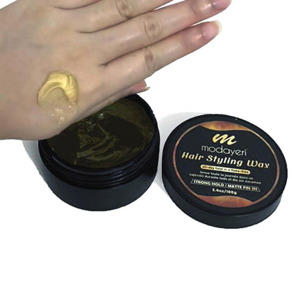 Hair Wax - Strong Hold Styling Pomade for Men and Women, Nourishing and Protecting, Matte Finish Molding 3.4 Oz