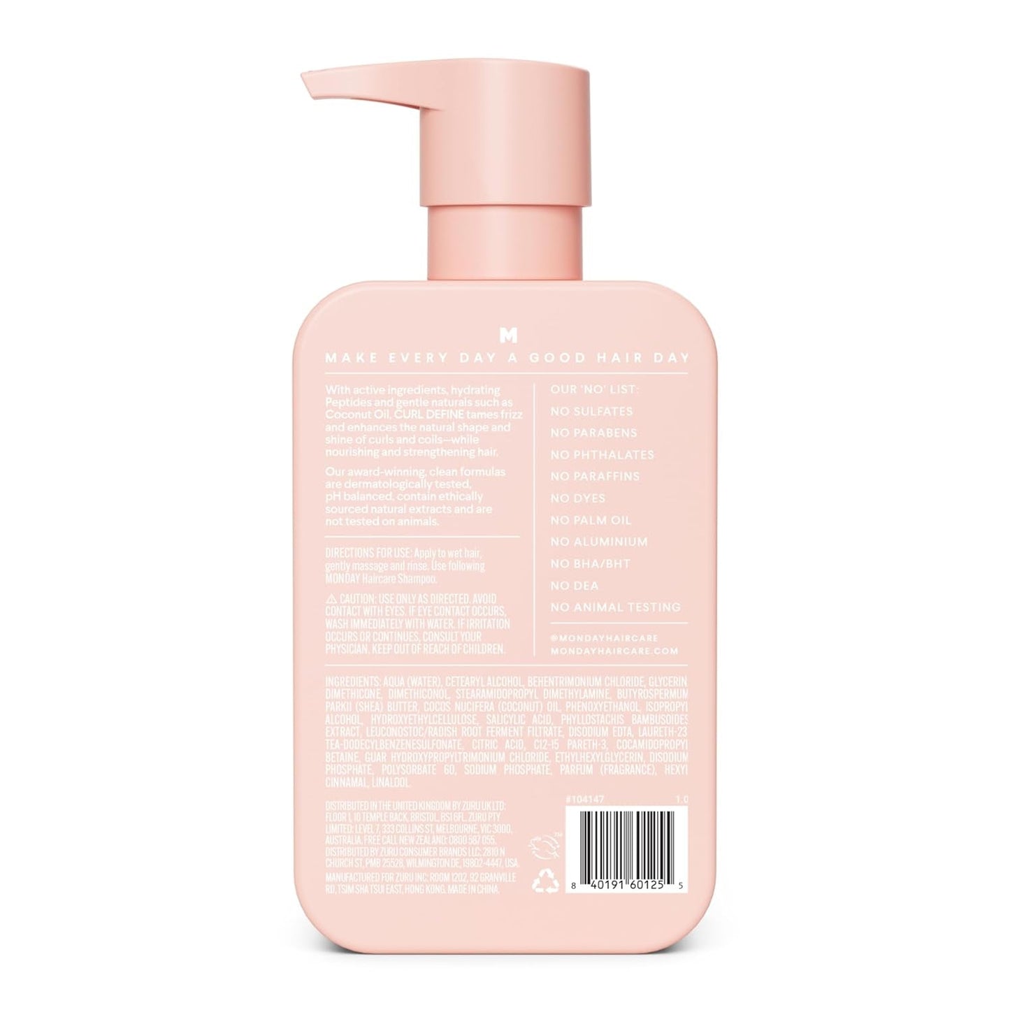 Curl Define Conditioner 12Oz, Nourishing Curls, Coconut Oil, Shea Butter, Enhancing Shine and Strengthening Hair