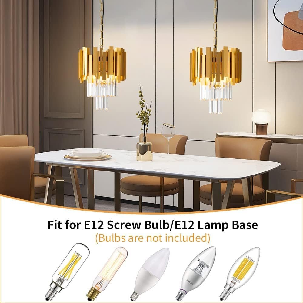 Matte Copper Color Retro Gold Pendant Light, Modern Crystal Pendant Light for Dining Room, Bedroom, Living Room, Kitchen Island