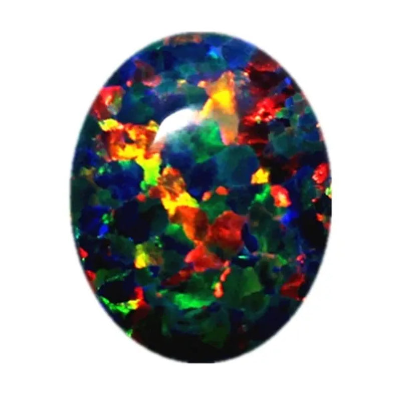 AAAAA BLACK MIX OPAL Gem OVAL Cabochon Cut 8X10Mm VVS Loose Gemstone DIY Precious Stones