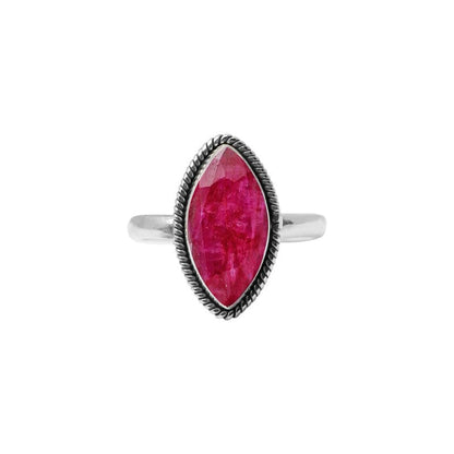 Ruby Stone Ring 925 Sterling Silver Statement Ring for Women and Girls Handmade Rings Natural Marquise Gemstone Ring Promise Ring for Christmas Size US 5 Gift for Her