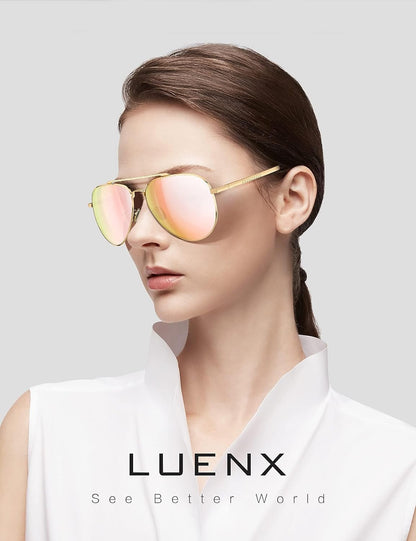 Aviator Sunglasses for Men Women Polarized Driving Classic Shades - UV 400 Protection with Accessories 60MM