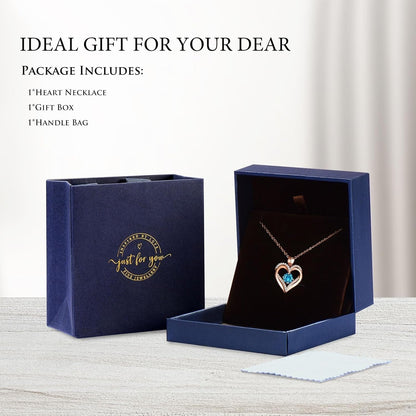Necklaces for Women Rose Gold Birthday Gifrs for Wife Valentines Christmas Anniversary Mother'S Day Birthstone Jewelry Gift for Her Mom Wife Girlfriends