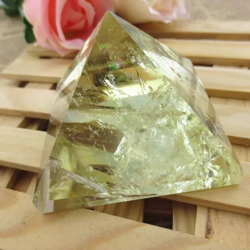 40mm Citrine crystal quartz Pyramid stones and crystals obelisk point Chakra Gemstone Healing Reiki