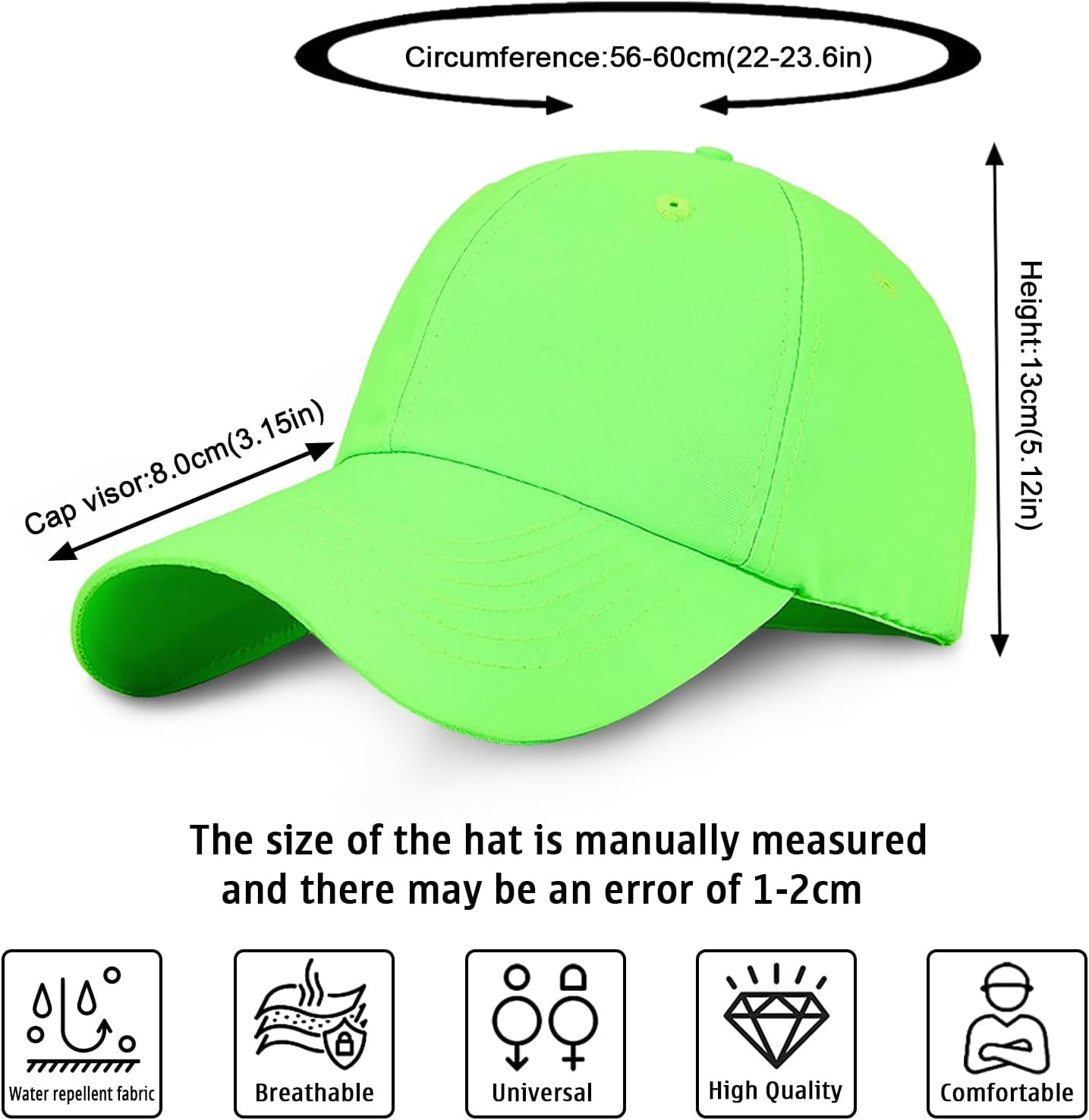 Men Quick Dry Sport Baseball Cap, Men'S Athletic Fitted Cap, Adjustable anti UV Outdoor Sun Hat