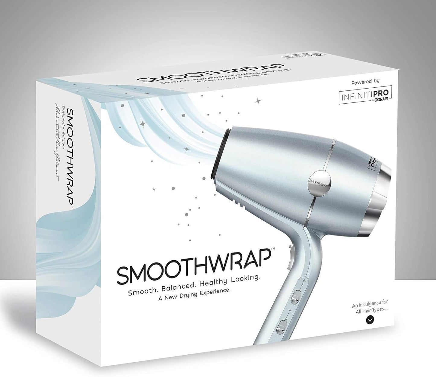 INFINITIPRO by  Smoothwrap Hair Dryer with Diffuser | Blow Dryer for Less Frizz, More Volume and Body | with Advanced Plasma and Ceramic Technology | Mint