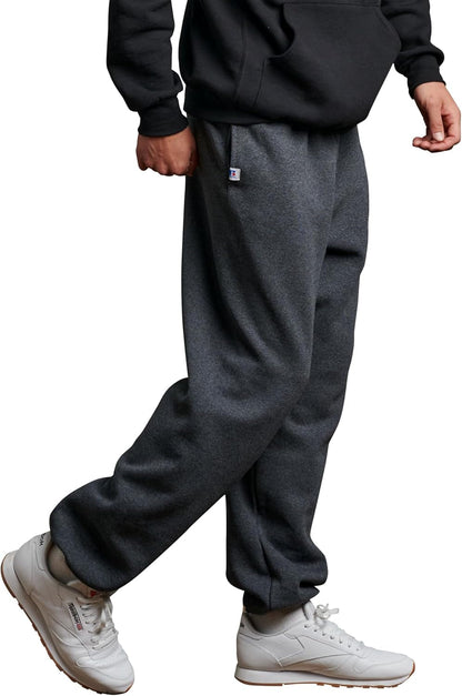 Men'S Dri Power Fleece Elastic Bottom Sweatpants, Relaxed Fit, Moisture Wicking, with or without Pockets - WORLD TIME VISITS