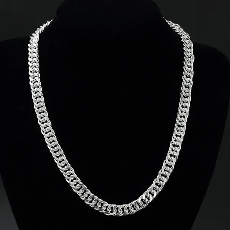 Solid 925 Sterling Silver Men's 10mm Noble Luxury Charm Fashion Chain Necklace