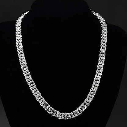 Solid 925 Sterling Silver Men's 10mm Noble Luxury Charm Fashion Chain Necklace