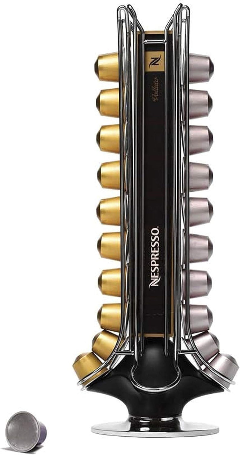 Espresso and Coffee Pods Holder and Carousel Storage Organizer for 50 Capsules, Spins 360-Degrees, Small, Black, 1 Count (Pack of 1)