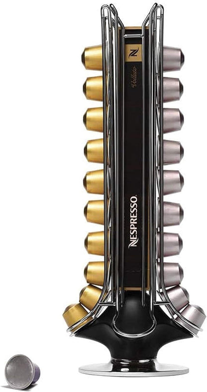 Espresso and Coffee Pods Holder and Carousel Storage Organizer for 50 Capsules, Spins 360-Degrees, Small, Black, 1 Count (Pack of 1)