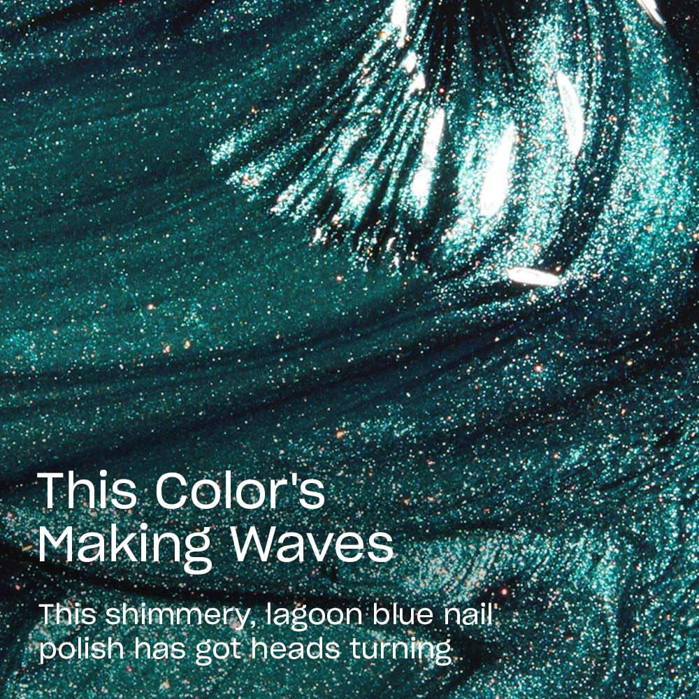 OPI Nail Lacquer Nail Polish | Opaque Light Blue Green Shimmer Chip Resistant Nail Polish | Vegan, Fast Drying, Streak Free