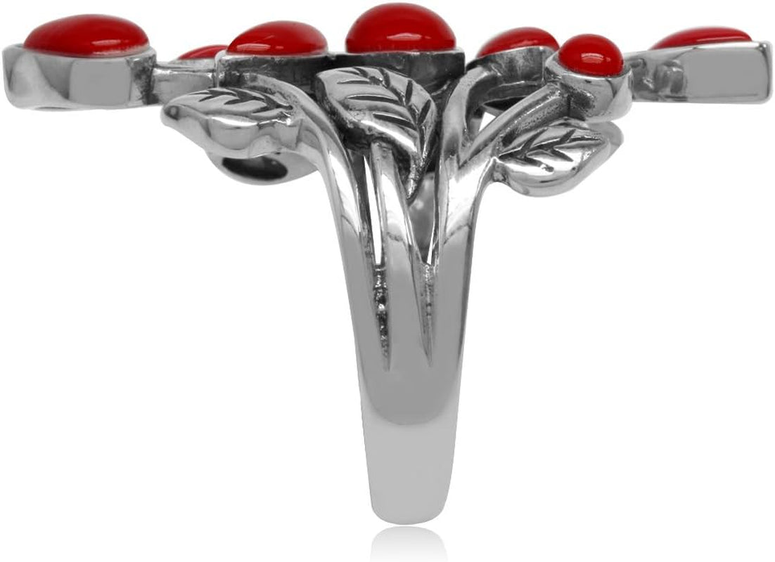 925 Sterling Silver Leaf Vintage Style Ring