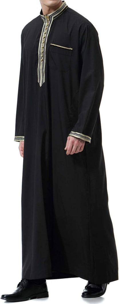 Islamic Mens Clothing Kaftan Maxi-Muslim Male Shirt Long Sleeve Abaya Dubai Cotton…