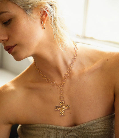 18K Gold Plated Moon Star Lion Evil Eye Love Heart Cross Pendant Necklace Medallion Paperclip Chian Choker Layering Jewery for Women