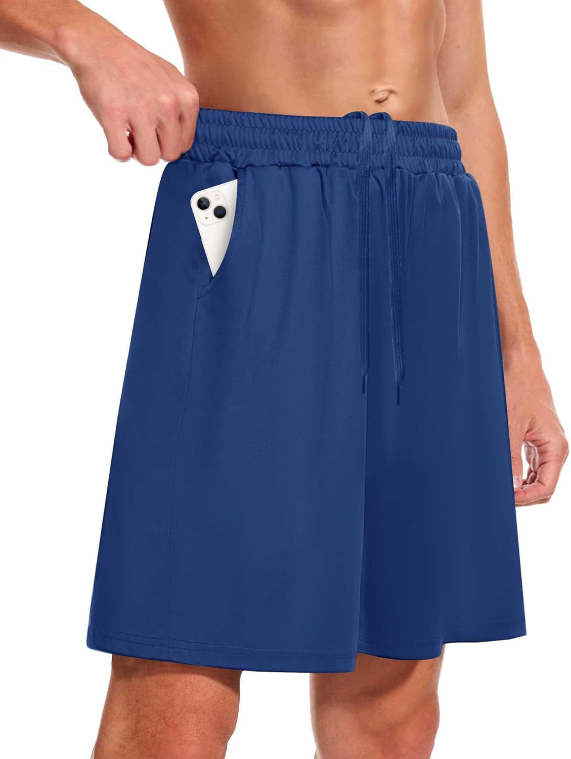 Men'S Athletic Gym Shorts - Quick Dry Black Casual Basketball Shorts with Pockets for Running Workout Activewear