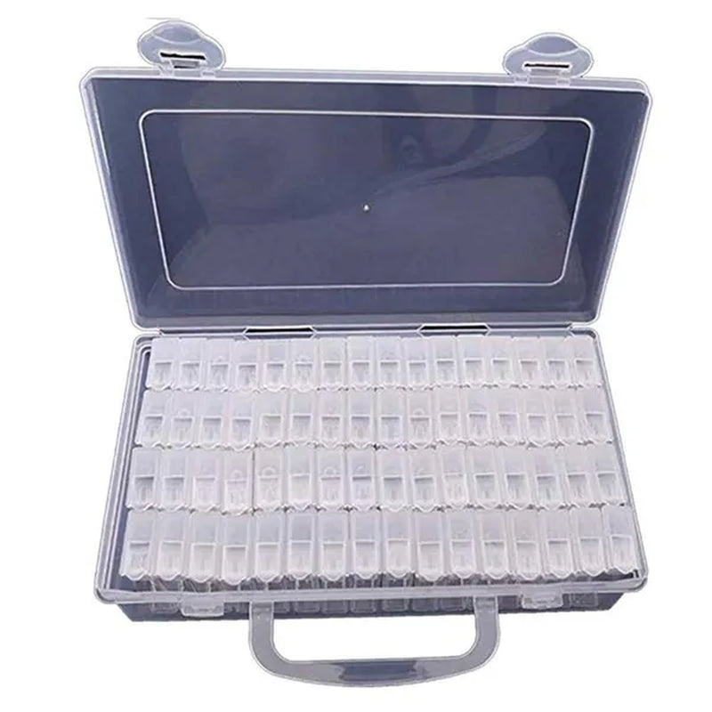 64 Slots Diamond Embroidery Diamond Painting Tool Transparent Plastic Storage Box - WORLD TIME VISITS