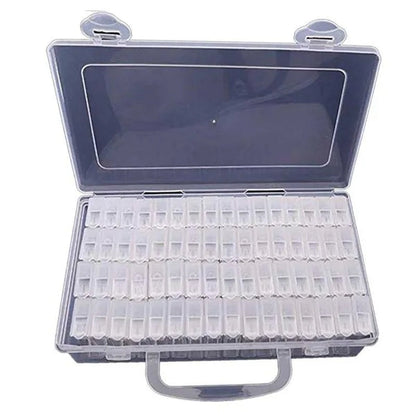 64 Slots Diamond Embroidery Diamond Painting Tool Transparent Plastic Storage Box - WORLD TIME VISITS