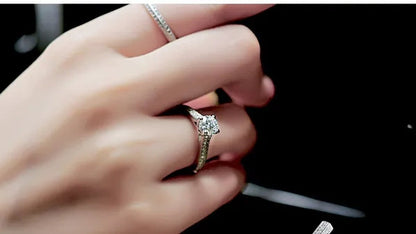 925 Silver Rose Gold Round Cut CZ Wedding Band Engagement Rings Set Women Size 4 5 6 7 8 9 10 11 12