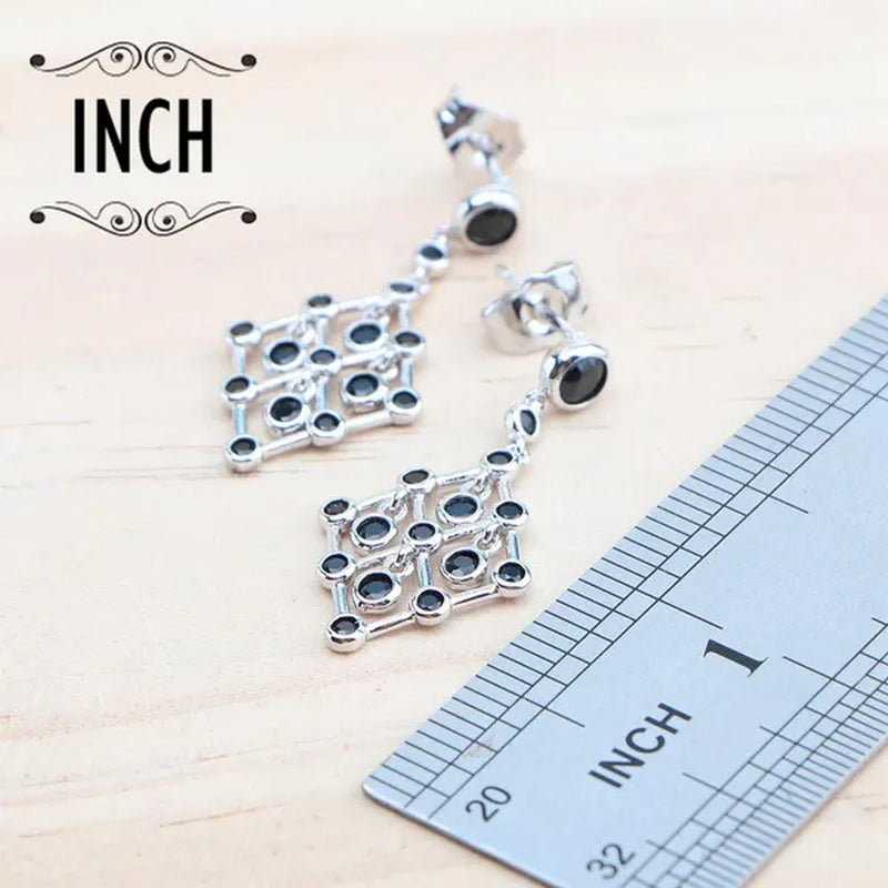 925 Silver Zircon Bridal Jewelry Set For Women Bracelet Earrings Pendant Necklace Rings