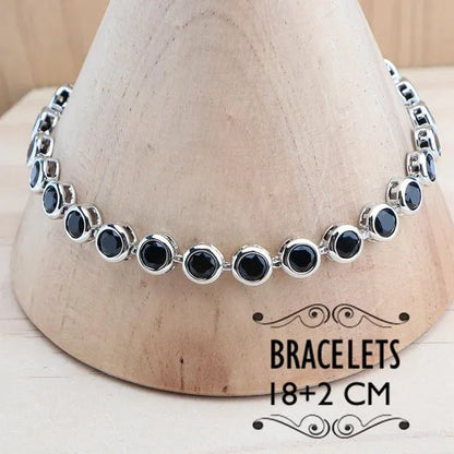 925 Silver Zircon Bridal Jewelry Set For Women Bracelet Earrings Pendant Necklace Rings