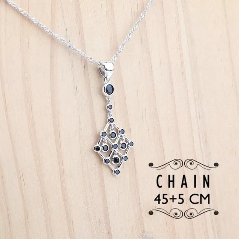925 Silver Zircon Bridal Jewelry Set For Women Bracelet Earrings Pendant Necklace Rings