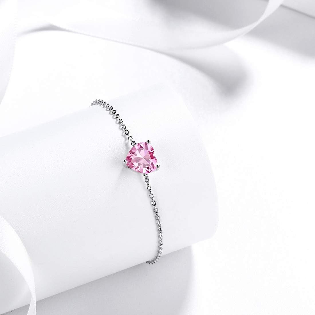 925 Sterling Silver 12 Birthstone Hearts Jewelry Women Crystal Wedding/Engagement/Bridal Heart Necklace/Earring/Ring/Bracelet Sets Jewellery