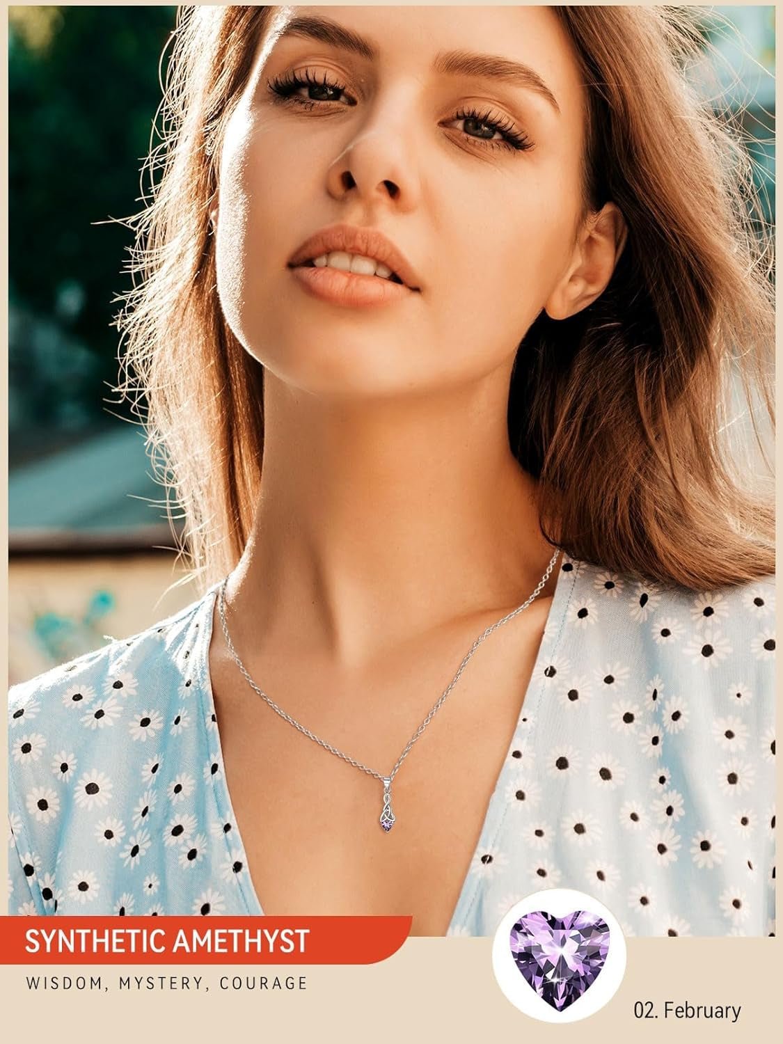 925 Sterling Silver Birthstone Necklace for Women, Round/Celtic Knot Gemstone Pendant Necklaces Dainty Crystal Jewelry Birthday Gifts for Mom Wife Her with Gift Box - WORLD TIME VISITS
