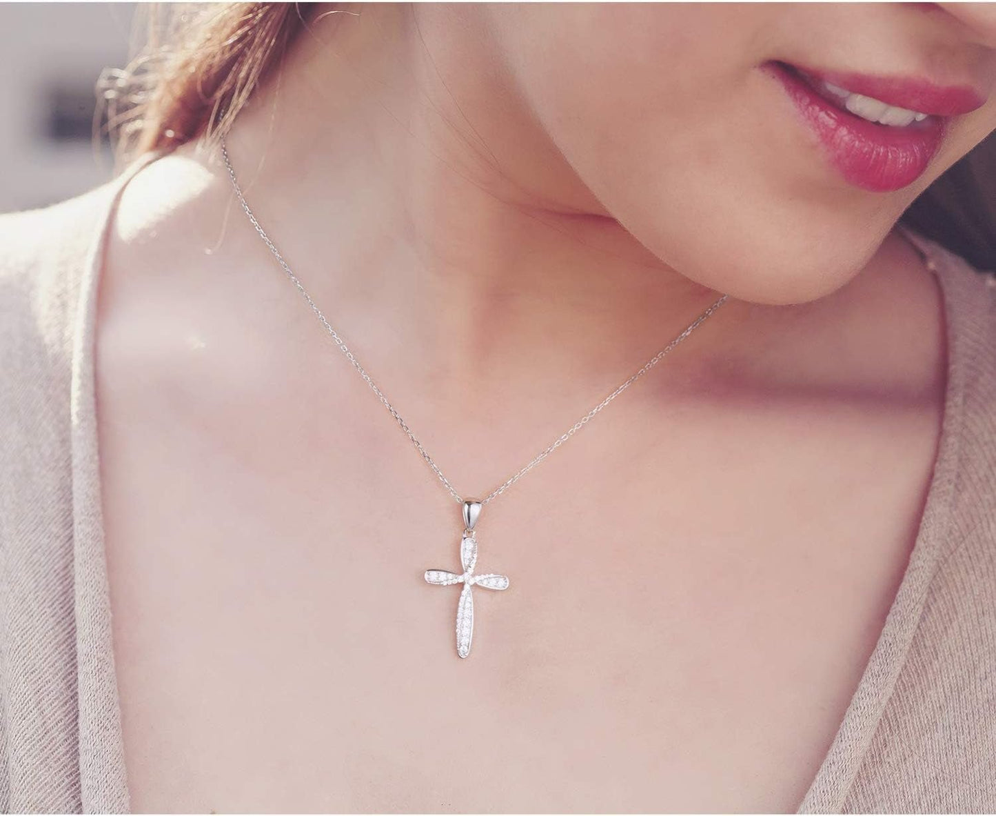 925 Sterling Silver Cross Necklace for Women Mothers Day Gifts Silver Cross Necklaces Womens Jewelry Gifts for Women Mom Her