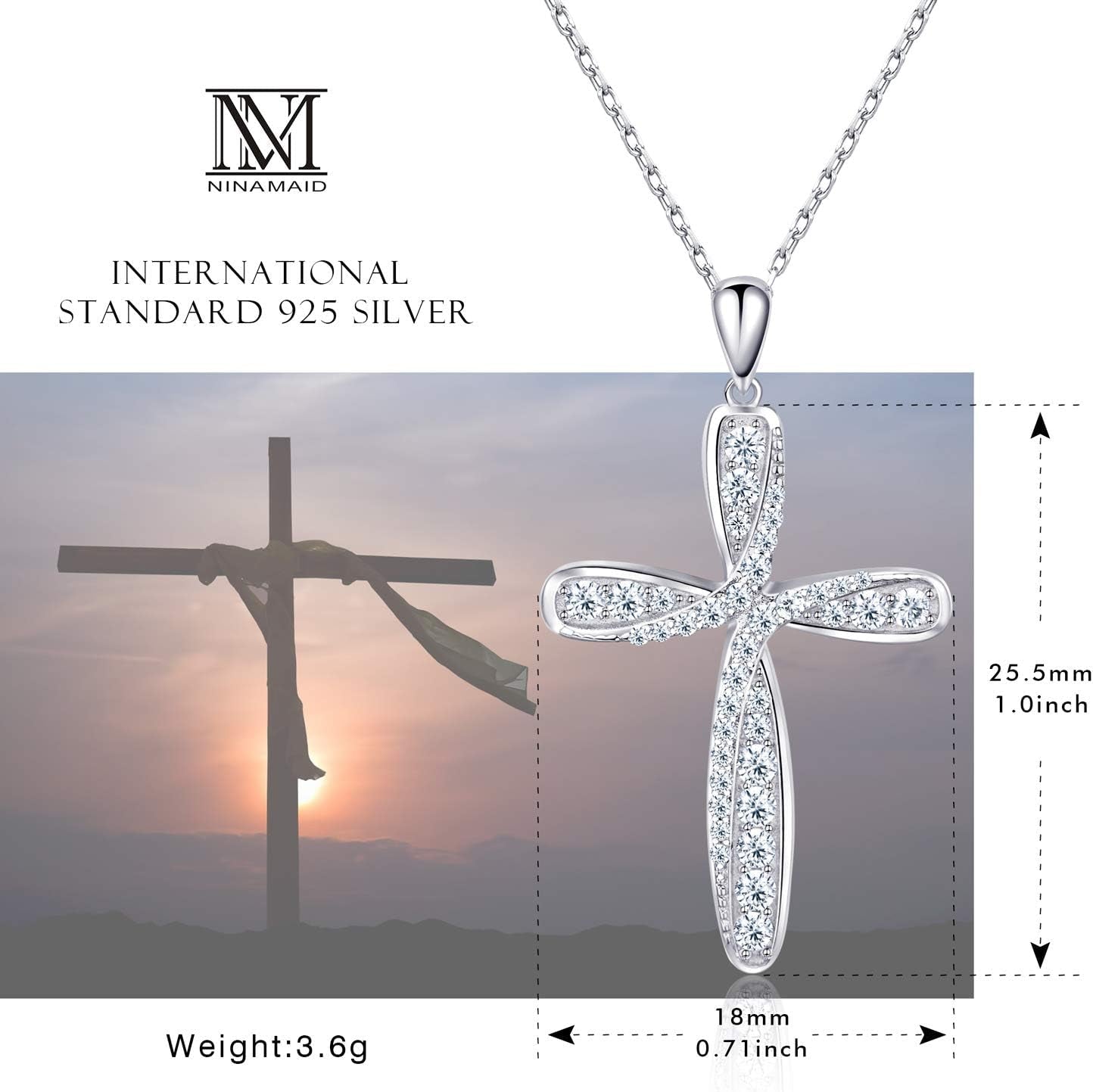 925 Sterling Silver Cross Necklace for Women Mothers Day Gifts Silver Cross Necklaces Womens Jewelry Gifts for Women Mom Her