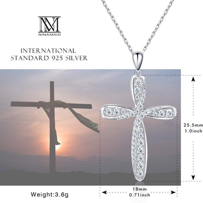 925 Sterling Silver Cross Necklace for Women Mothers Day Gifts Silver Cross Necklaces Womens Jewelry Gifts for Women Mom Her