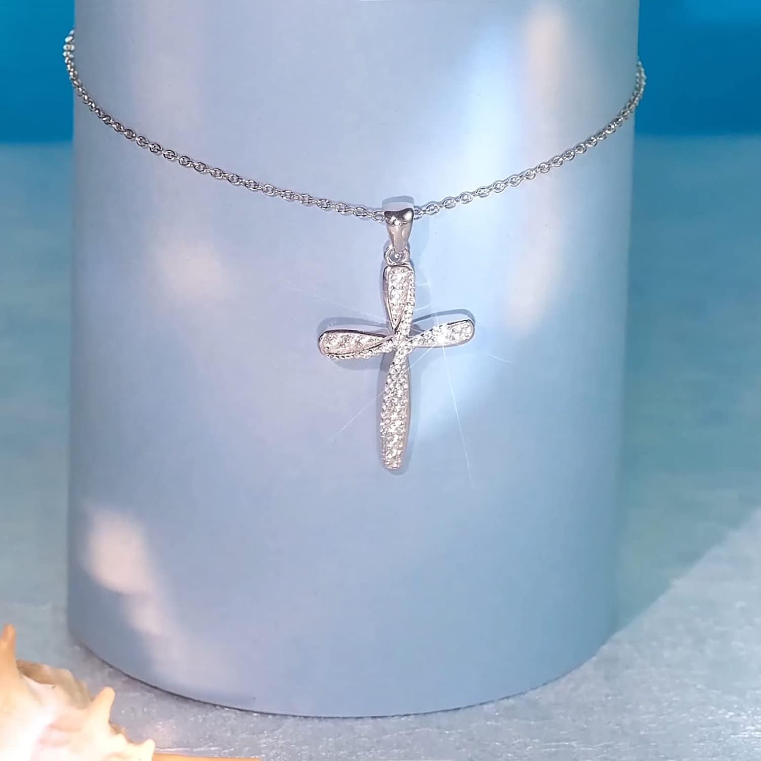 925 Sterling Silver Cross Necklace for Women Mothers Day Gifts Silver Cross Necklaces Womens Jewelry Gifts for Women Mom Her - WORLD TIME VISITS
