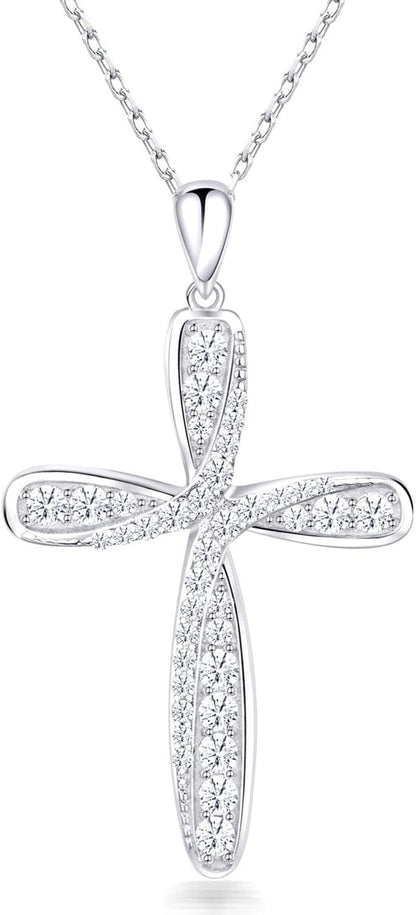 925 Sterling Silver Cross Necklace for Women Mothers Day Gifts Silver Cross Necklaces Womens Jewelry Gifts for Women Mom Her - WORLD TIME VISITS