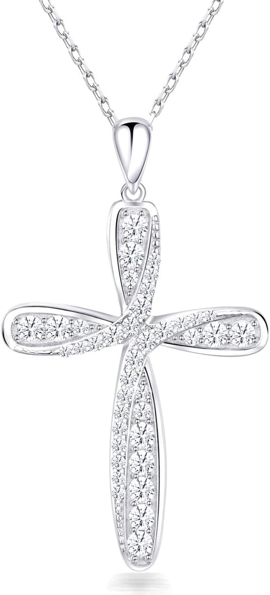 925 Sterling Silver Cross Necklace for Women Mothers Day Gifts Silver Cross Necklaces Womens Jewelry Gifts for Women Mom Her - WORLD TIME VISITS