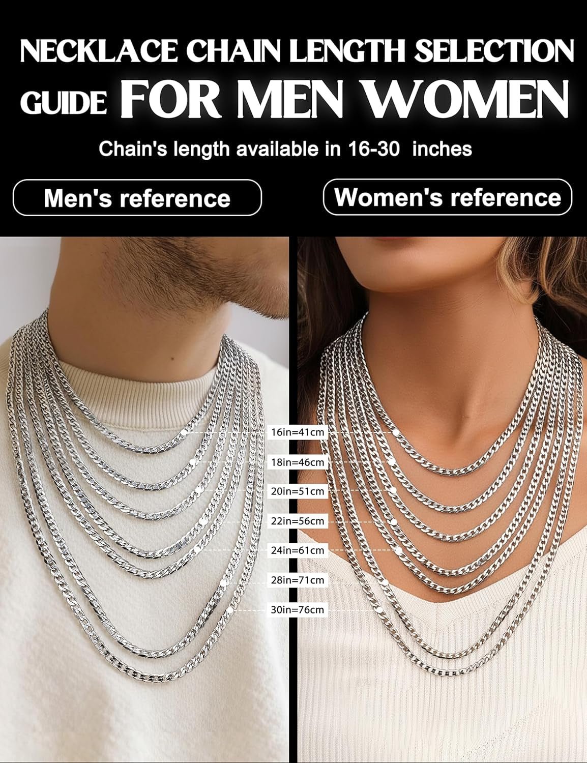 925 Sterling Silver Cross Necklace Men - CZ Cross Pendant Layered Necklaces Waterproof Stainless Steel Cuban Link Rope Chain Silver Necklace Stack Jewelry with Gift Box 16-30 Inches