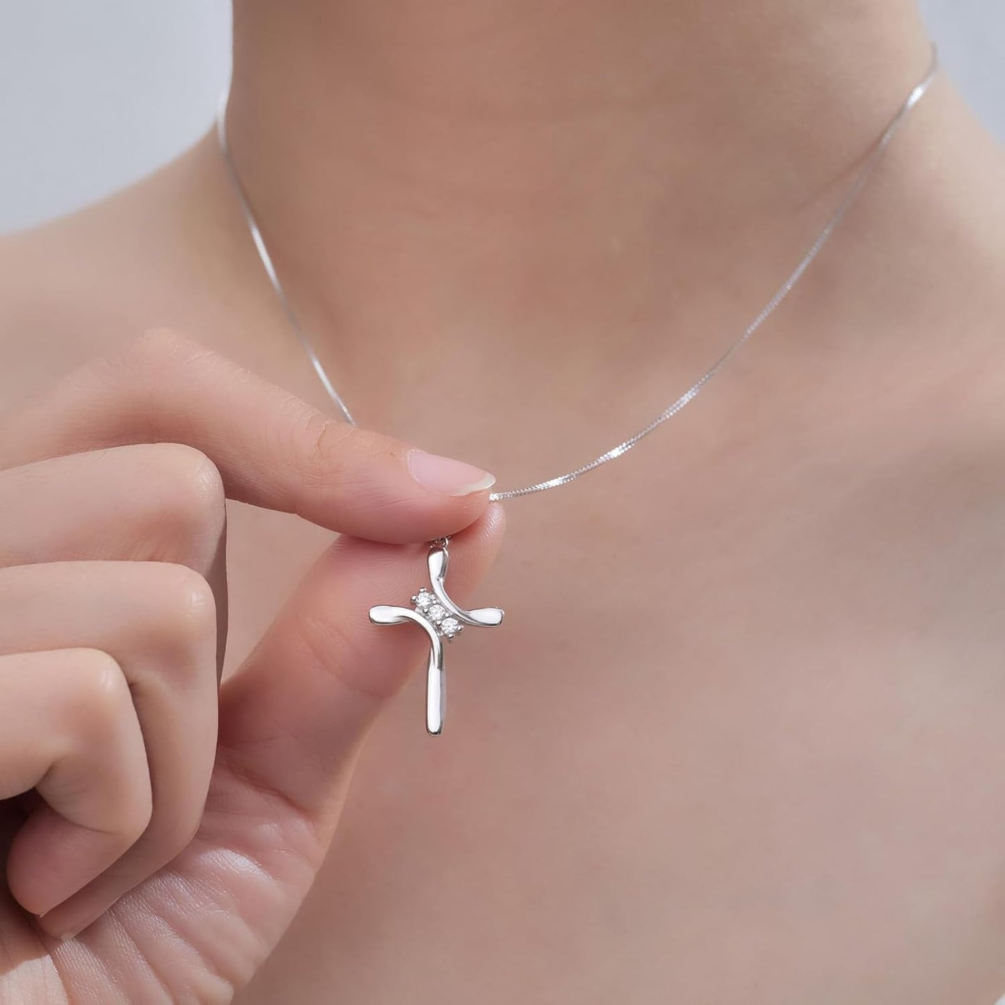 925 Sterling Silver Cross Necklaces for Women 12 Color Birthstone Necklace,Adjustable Cross Pendant with Cubic Zirconia,Ideal Hypoallergenic Jewelry Gift