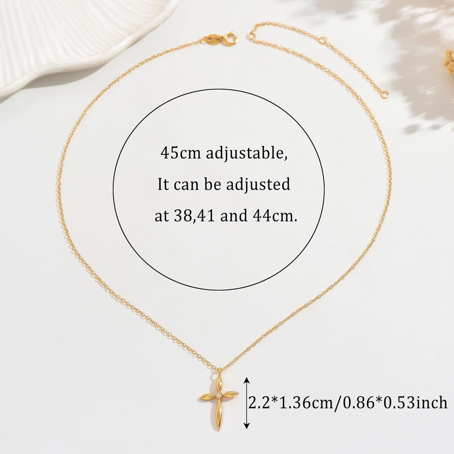 925 Sterling Silver Cross Necklaces for Women 14K Gold Plated Non Tarnish Dainty Cubic Zirconia Pendant Necklace for Mom Trendy Simple Cross Charm Chain Wedding Valentine'S Day Jewelry Gifts