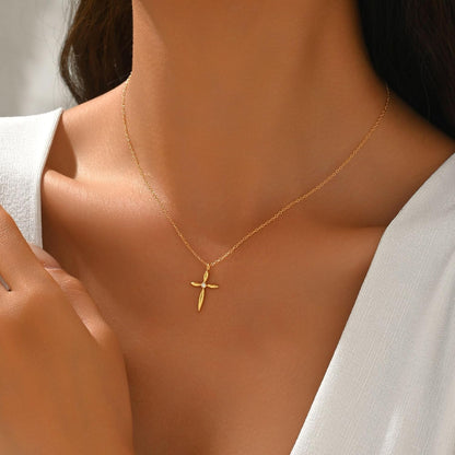 925 Sterling Silver Cross Necklaces for Women 14K Gold Plated Non Tarnish Dainty Cubic Zirconia Pendant Necklace for Mom Trendy Simple Cross Charm Chain Wedding Valentine'S Day Jewelry Gifts - WORLD TIME VISITS