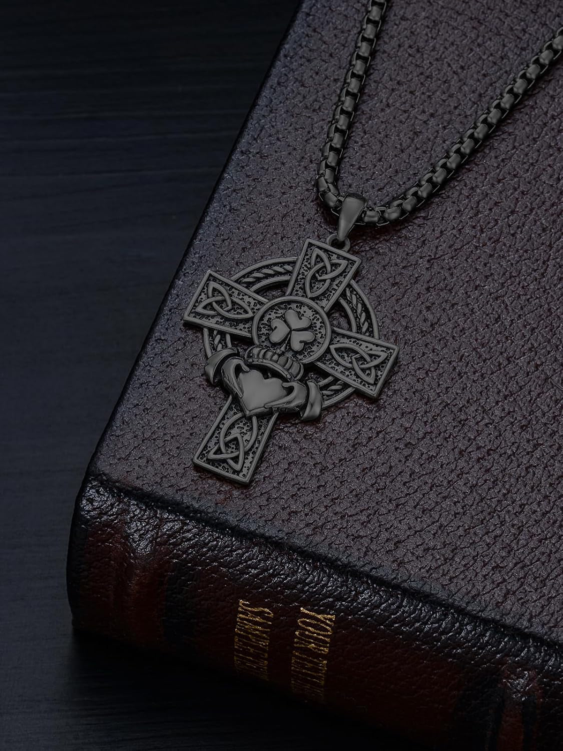 925 Sterling Silver Cross Pendant Necklace for Men Women Amulet Necklace Protection Jewelry Religious Gifts(With Gift Box)