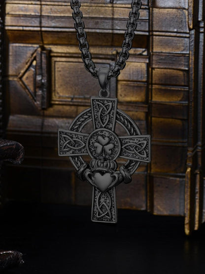 925 Sterling Silver Cross Pendant Necklace for Men Women Amulet Necklace Protection Jewelry Religious Gifts(With Gift Box)