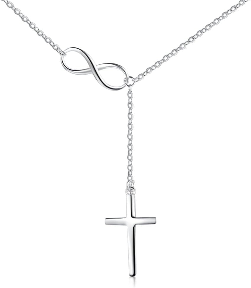 925 Sterling Silver Cross Style Pendant Religious Necklace - WORLD TIME VISITS