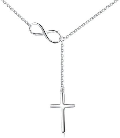 925 Sterling Silver Cross Style Pendant Religious Necklace - WORLD TIME VISITS